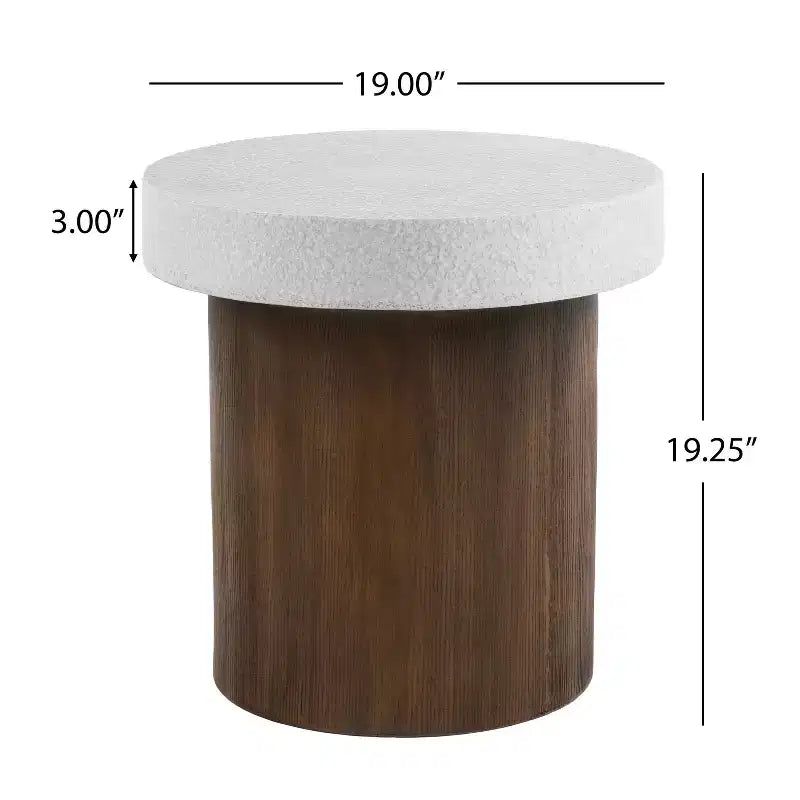 Table d'appoint irrégulière en MGO blanc – 1 pièce, intérieur/extérieur