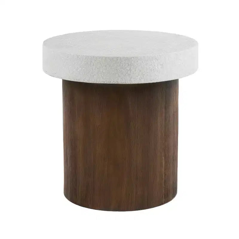 Table d'appoint irrégulière en MGO blanc – 1 pièce, intérieur/extérieur