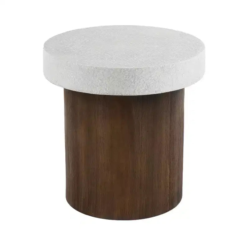 Table d'appoint irrégulière en MGO blanc – 1 pièce, intérieur/extérieur