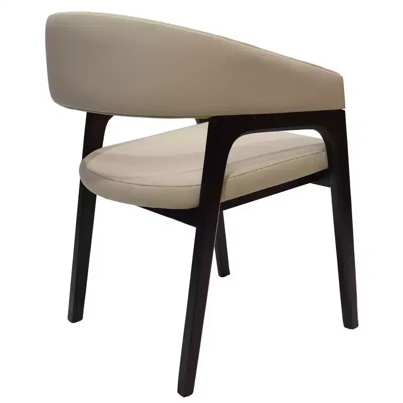 Fauteuil de salle à manger en U, dossier ouvert en cuir, lot de 2
