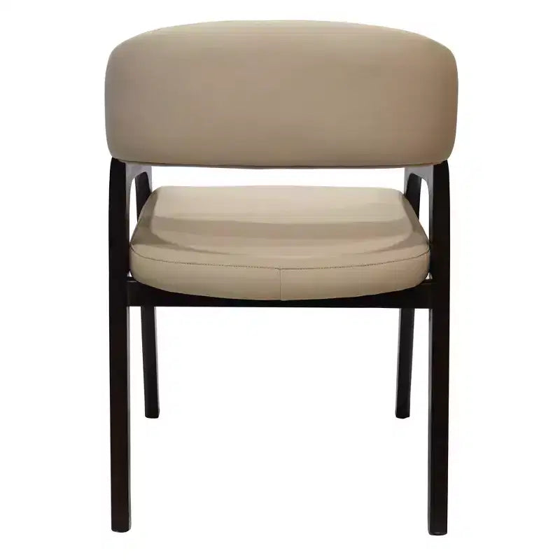 Fauteuil de salle à manger en U, dossier ouvert en cuir, lot de 2