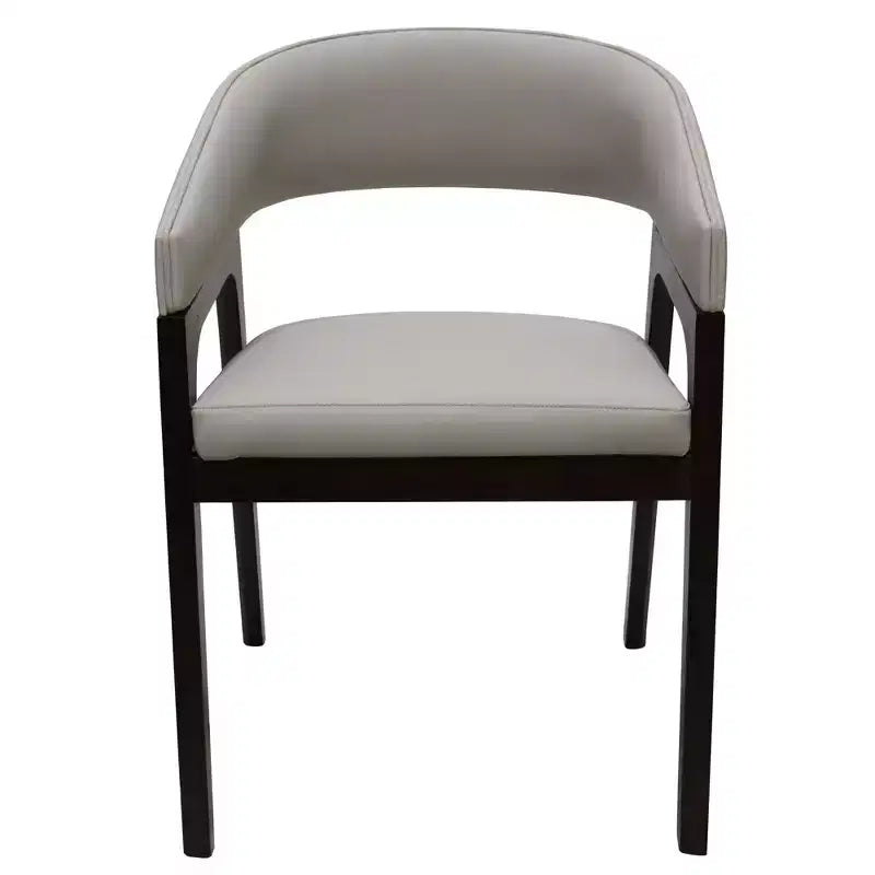 Fauteuil de salle à manger en U, dossier ouvert en cuir, lot de 2
