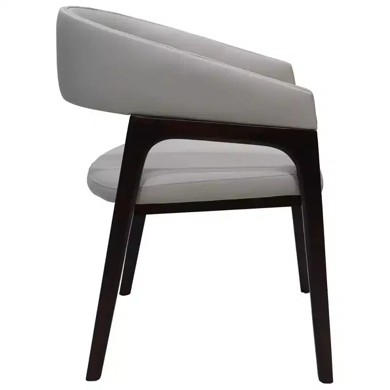 Fauteuil de salle à manger en U, dossier ouvert en cuir, lot de 2