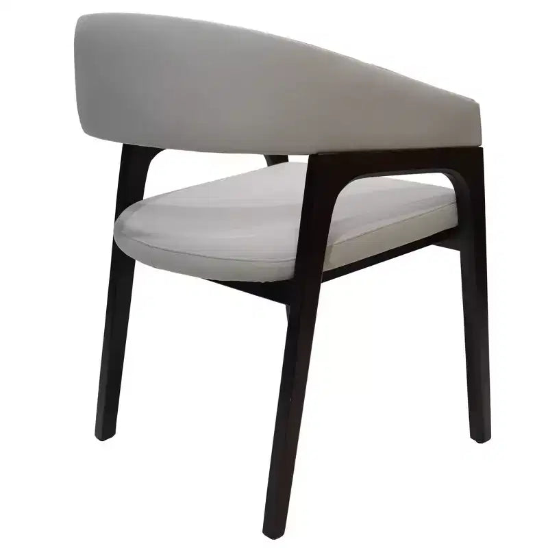 Fauteuil de salle à manger en U, dossier ouvert en cuir, lot de 2