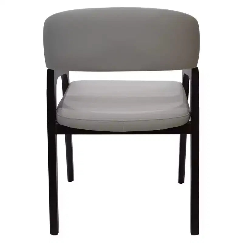 Fauteuil de salle à manger en U, dossier ouvert en cuir, lot de 2