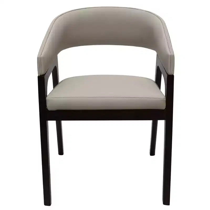 Fauteuil de salle à manger en U, dossier ouvert en cuir, lot de 2