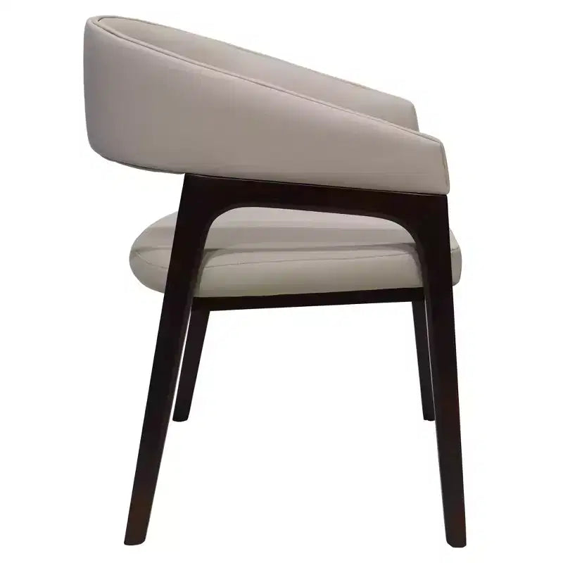 Fauteuil de salle à manger en U, dossier ouvert en cuir, lot de 2