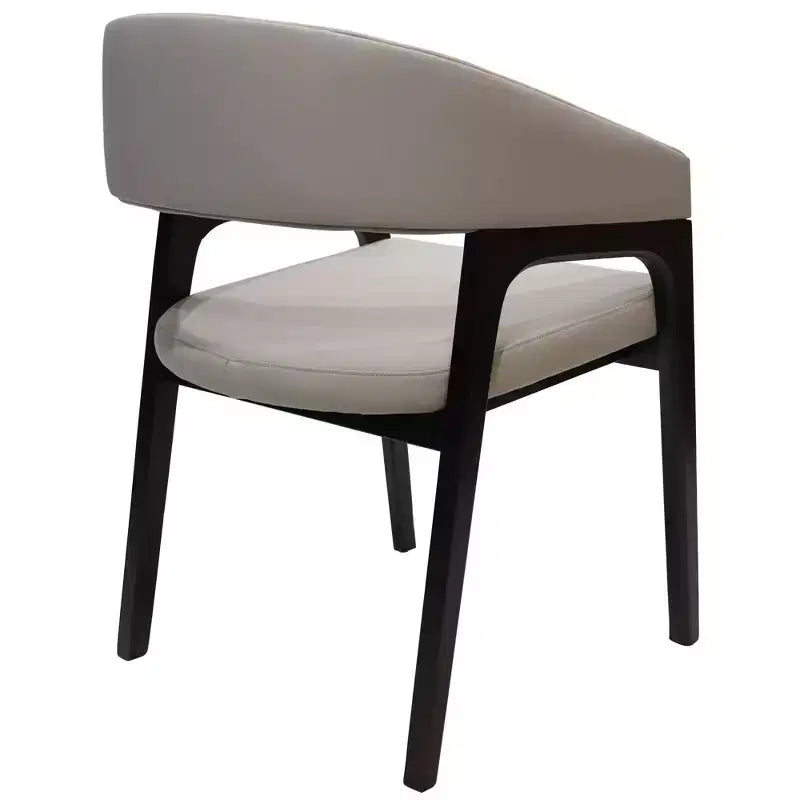 Fauteuil de salle à manger en U, dossier ouvert en cuir, lot de 2
