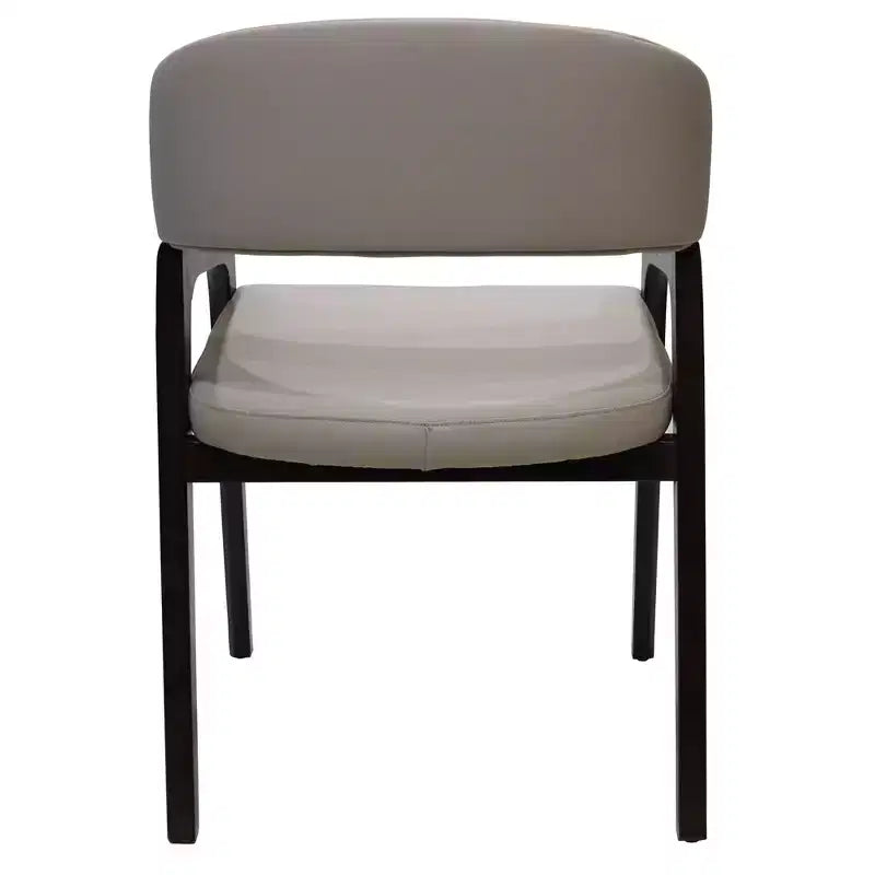 Fauteuil de salle à manger en U, dossier ouvert en cuir, lot de 2