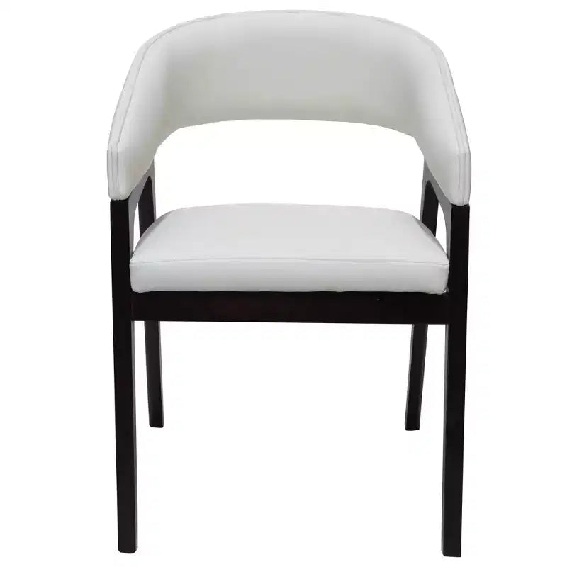 Fauteuil de salle à manger en U, dossier ouvert en cuir, lot de 2