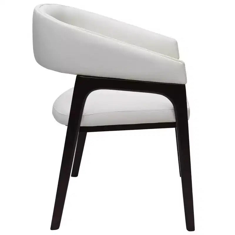 Fauteuil de salle à manger en U, dossier ouvert en cuir, lot de 2