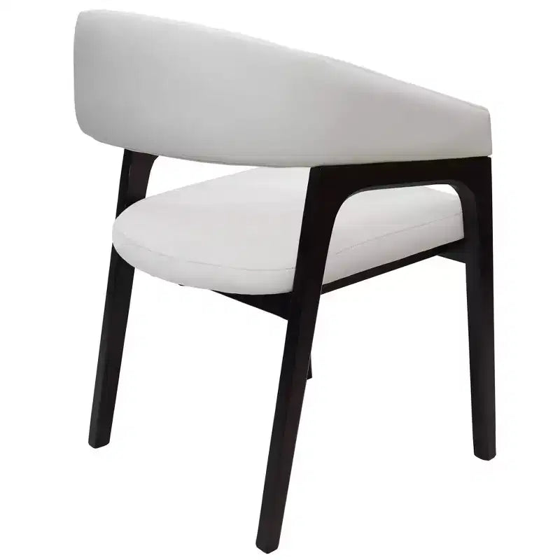 Fauteuil de salle à manger en U, dossier ouvert en cuir, lot de 2