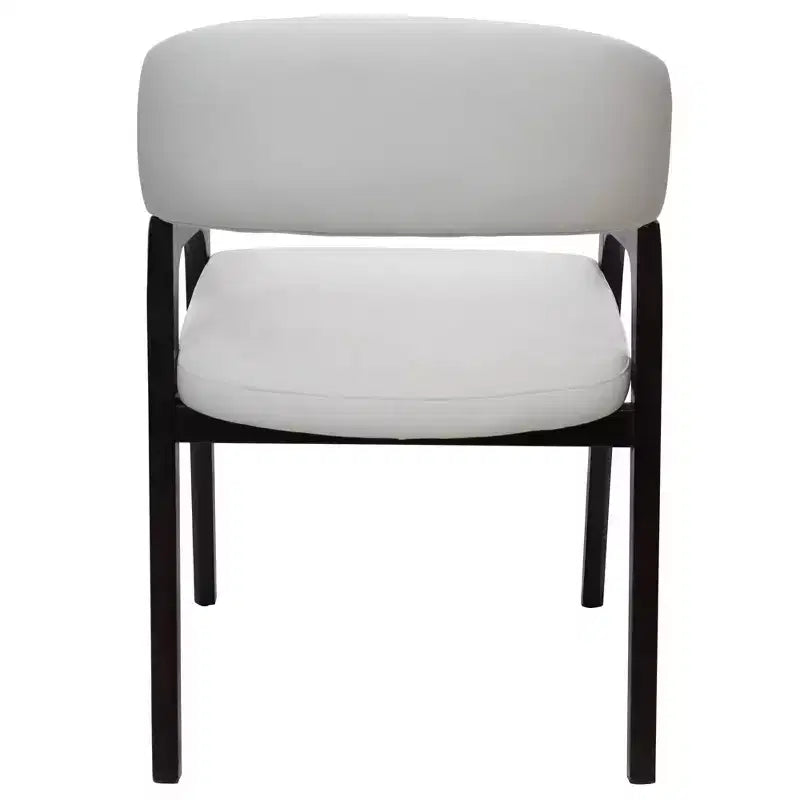 Fauteuil de salle à manger en U, dossier ouvert en cuir, lot de 2