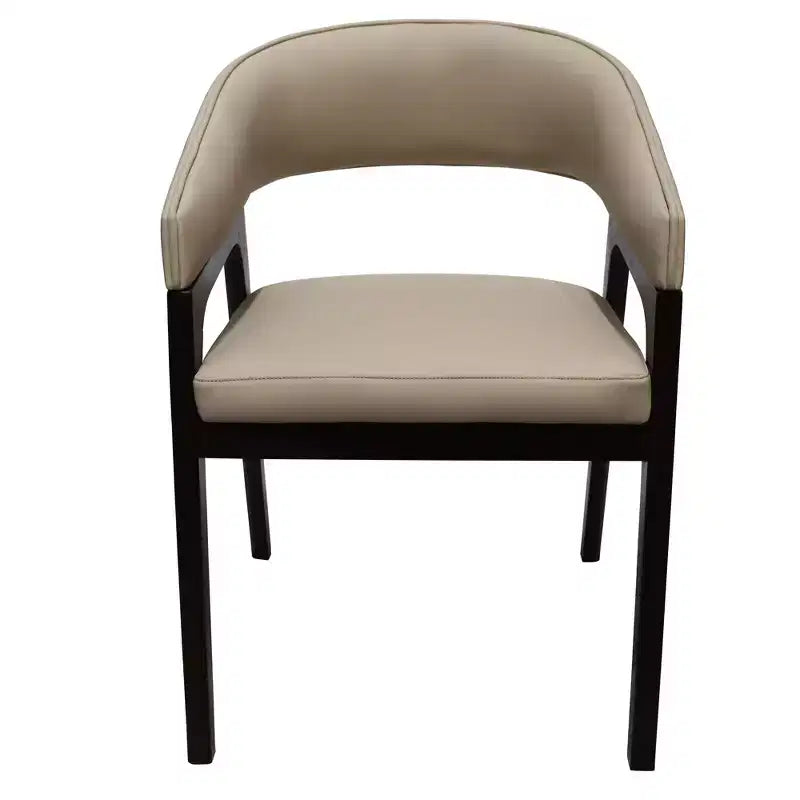 Fauteuil de salle à manger en U, dossier ouvert en cuir, lot de 2