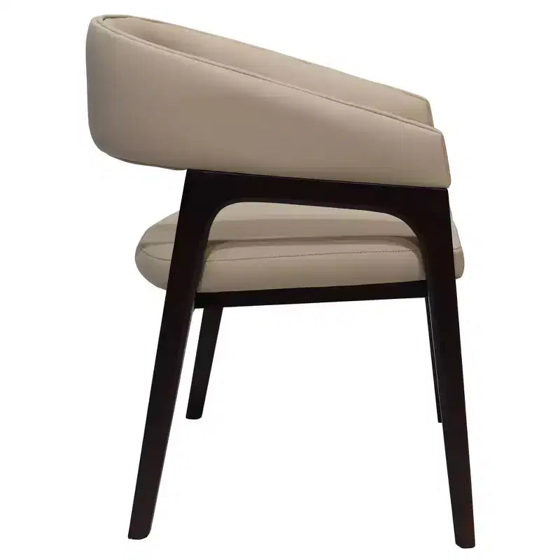 Fauteuil de salle à manger en U, dossier ouvert en cuir, lot de 2