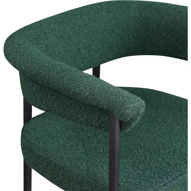 Tabouret de comptoir en velours vert avec accoudoirs, lot de 2