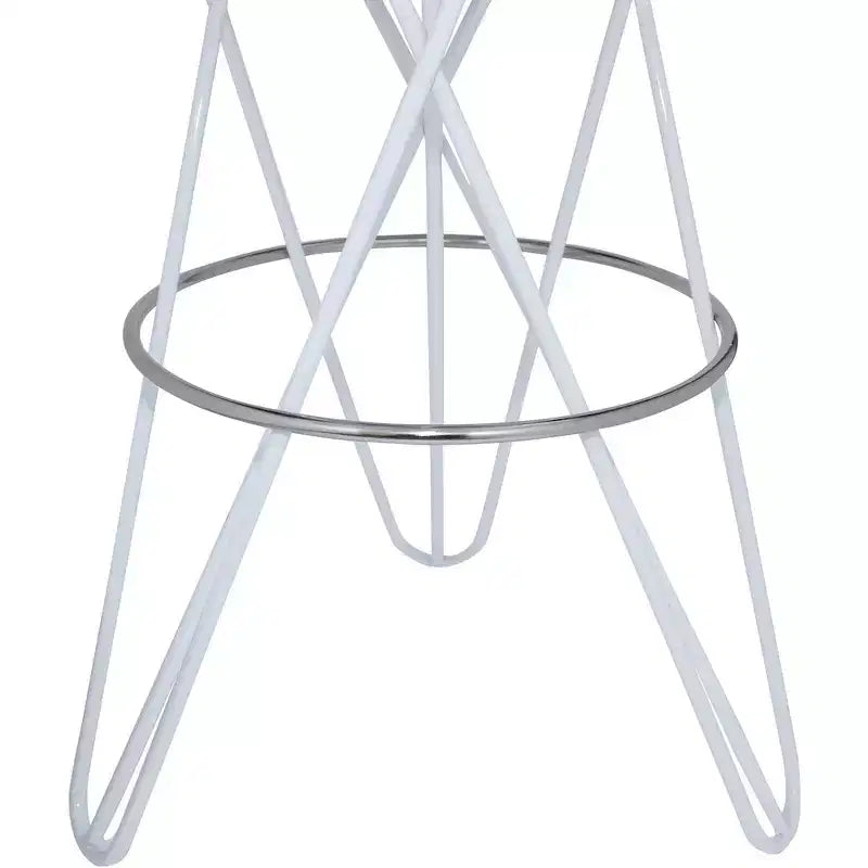 Tabouret de bar rond en fer blanc, sans dossier, 1 place