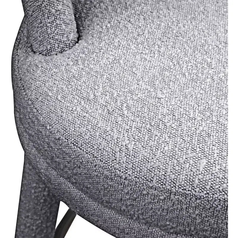 Tabouret de comptoir rond en velours bouclé gris, lot de 2