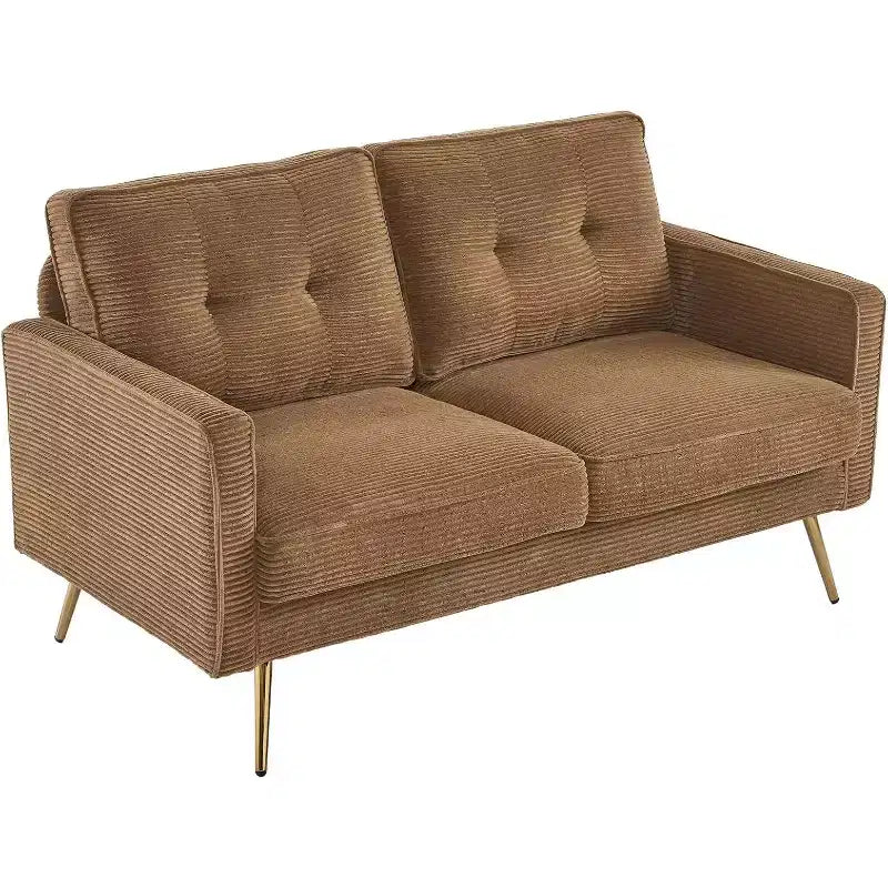 Causeuse moderne de 56 po, beige/marron/rose/blanc, assise profonde, 2 places