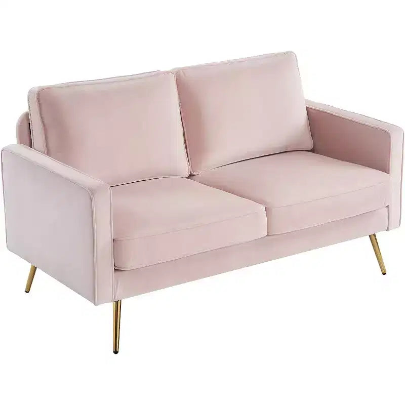 Causeuse moderne de 56 po, beige/marron/rose/blanc, assise profonde, 2 places