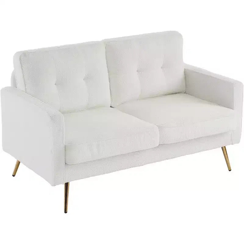 Causeuse moderne de 56 po, beige/marron/rose/blanc, assise profonde, 2 places