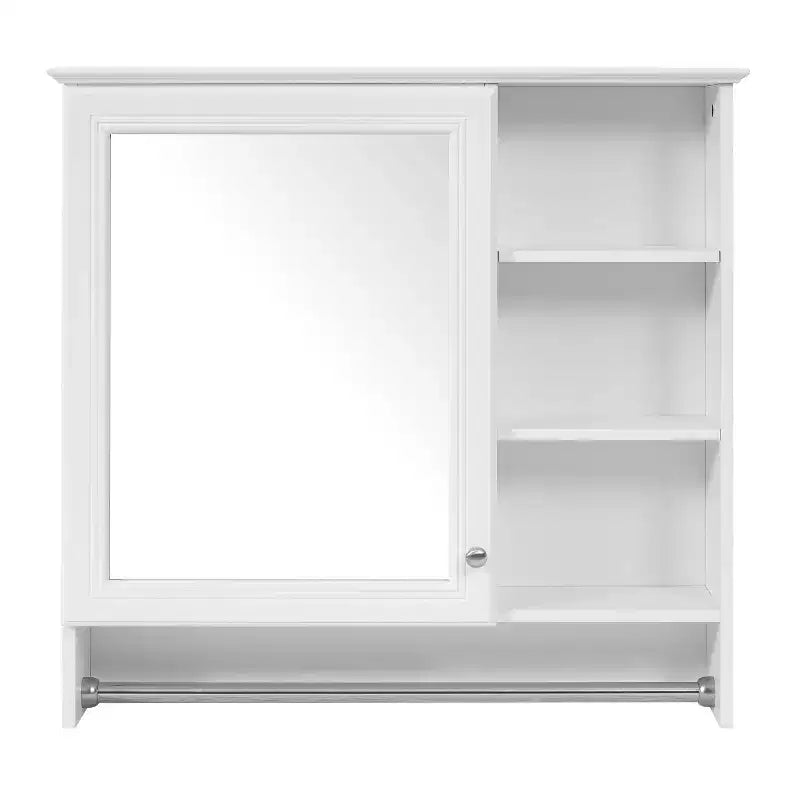 Armoire de toilette murale noire/blanche avec rangement, pour une personne, étagère réglable
