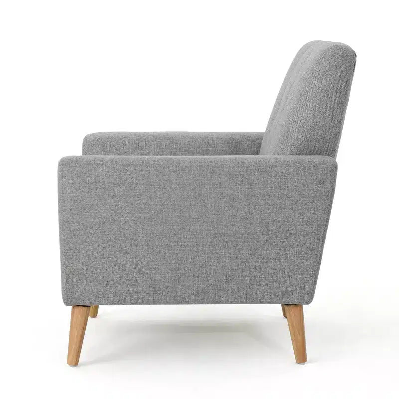 Fauteuil club capitonné milieu de siècle bleu/gris, 1 place