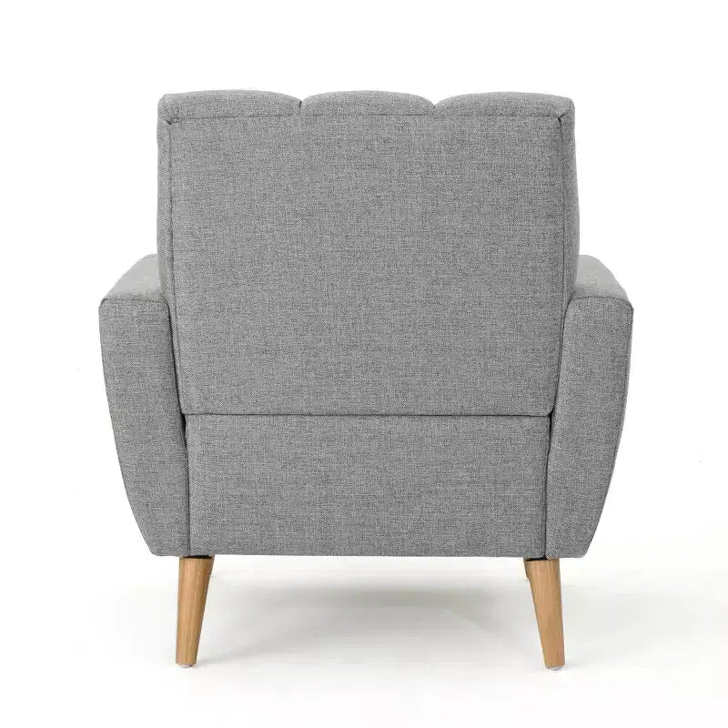 Fauteuil club capitonné milieu de siècle bleu/gris, 1 place