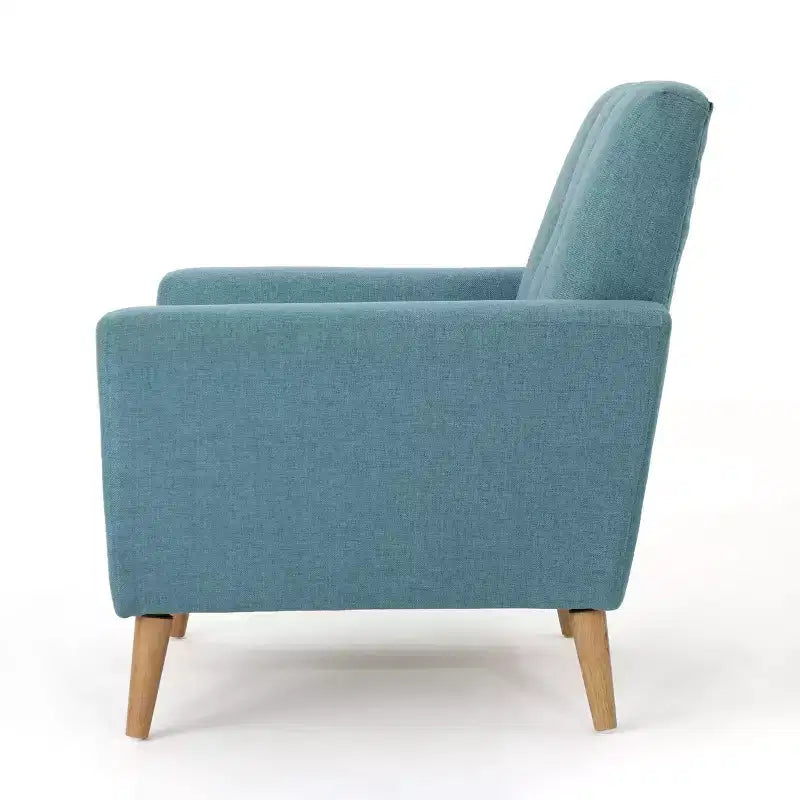 Fauteuil club capitonné milieu de siècle bleu/gris, 1 place