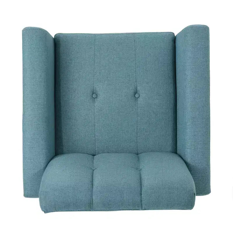 Fauteuil club capitonné milieu de siècle bleu/gris, 1 place