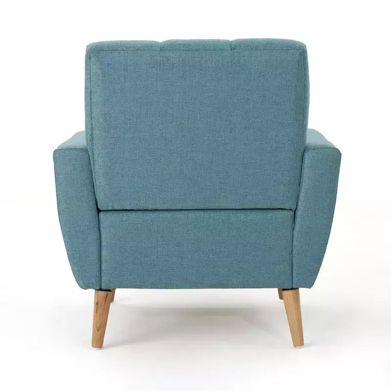 Fauteuil club capitonné milieu de siècle bleu/gris, 1 place