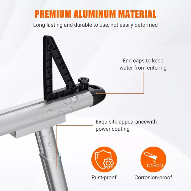 Porte-bagages de benne de pick-up en acier noir et aluminium, capacité de 360 kg, installation par 1 personne, ajustement universel