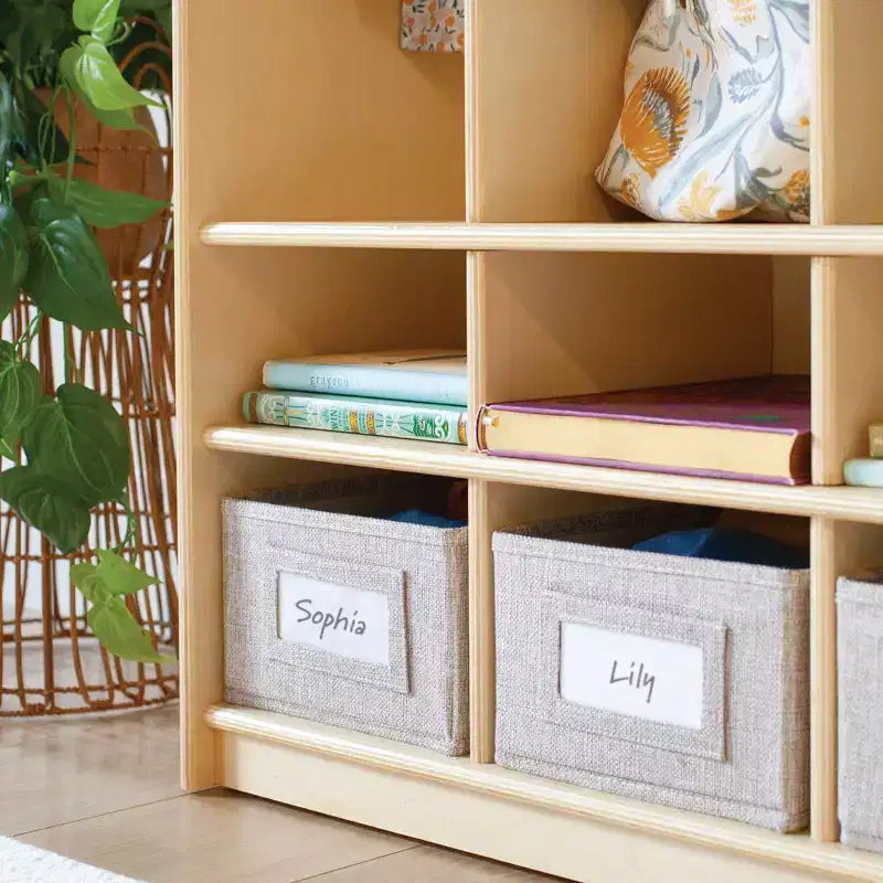 Vestiaire de rangement en bois à 3 sections naturel/blanc – Pour les enfants de 3 ans et plus