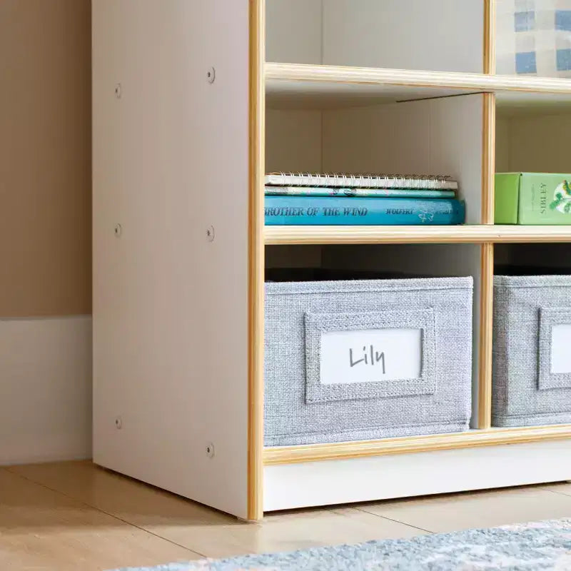 Vestiaire de rangement en bois à 3 sections naturel/blanc – Pour les enfants de 3 ans et plus