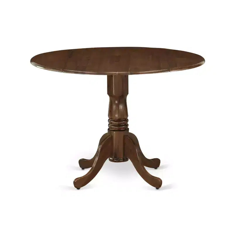 Table de salle à manger à rabats Noir / Naturel / Noyer – Jusqu'à 4 places assises