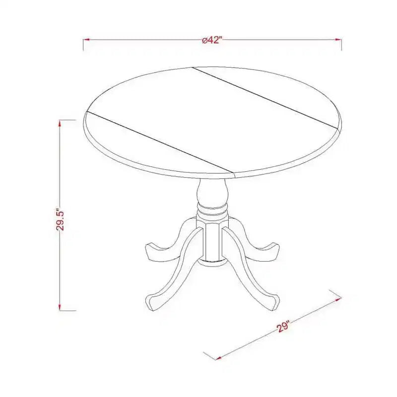 Table de salle à manger à rabats Noir / Naturel / Noyer – Jusqu'à 4 places assises