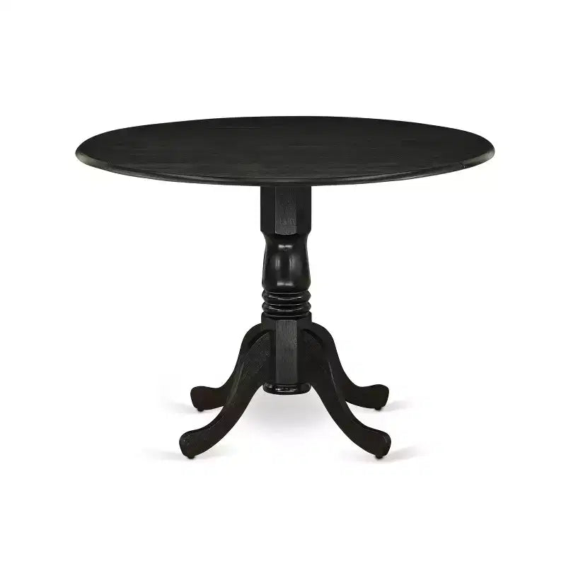 Table de salle à manger à rabats Noir / Naturel / Noyer – Jusqu'à 4 places assises