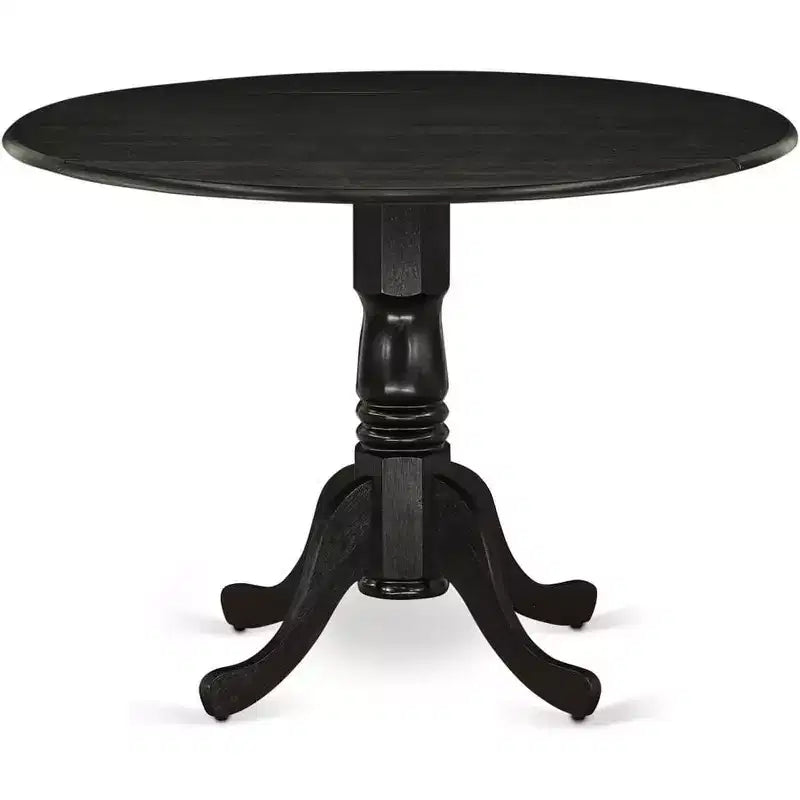 Table de salle à manger à rabats Noir / Naturel / Noyer – Jusqu'à 4 places assises