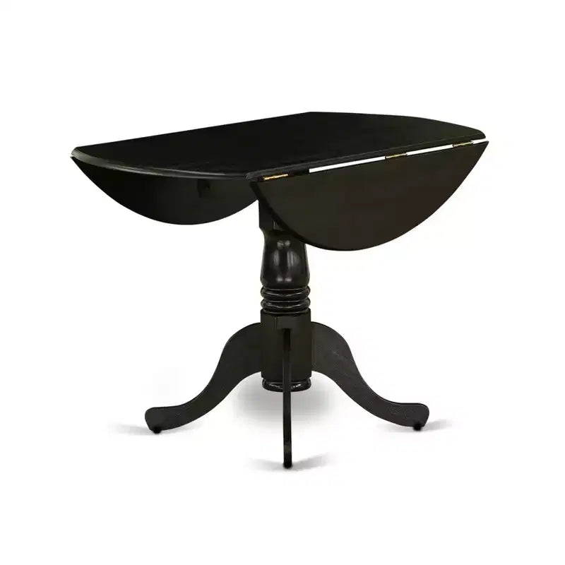 Table de salle à manger à rabats Noir / Naturel / Noyer – Jusqu'à 4 places assises
