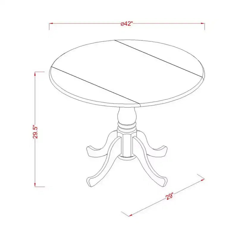 Table de salle à manger à rabats Noir / Naturel / Noyer – Jusqu'à 4 places assises