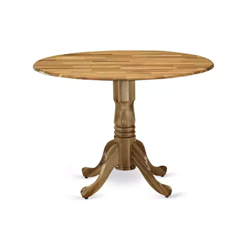Table de salle à manger à rabats Noir / Naturel / Noyer – Jusqu'à 4 places assises