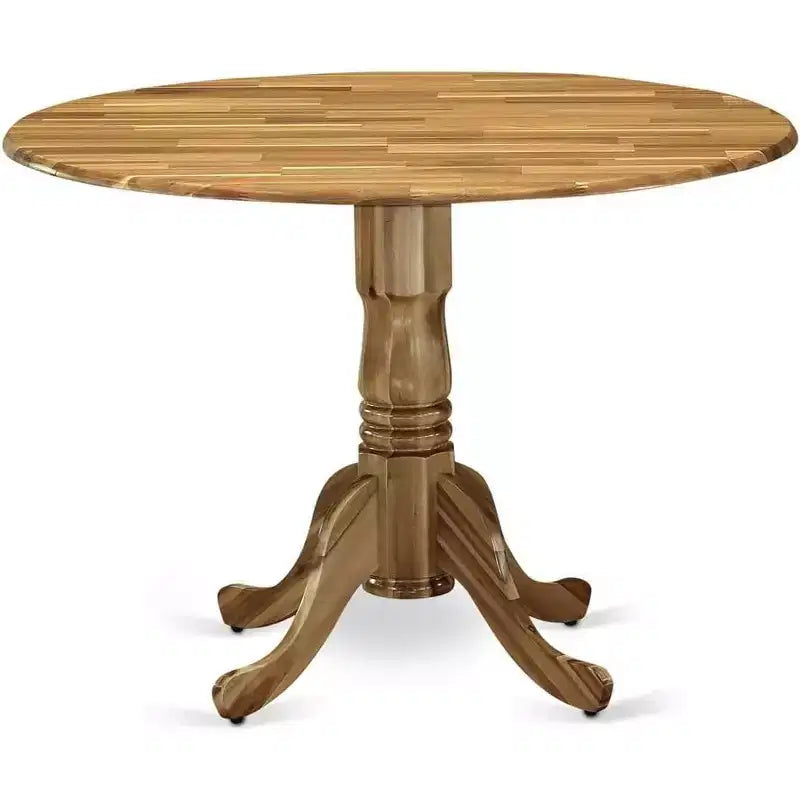 Table de salle à manger à rabats Noir / Naturel / Noyer – Jusqu'à 4 places assises
