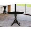 HomeStock Dining Table Made of Rubber Wood with Two 9 Inch Drop Leaves