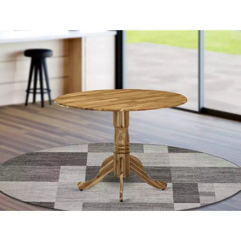 Table de salle à manger à rabats Noir / Naturel / Noyer – Jusqu'à 4 places assises