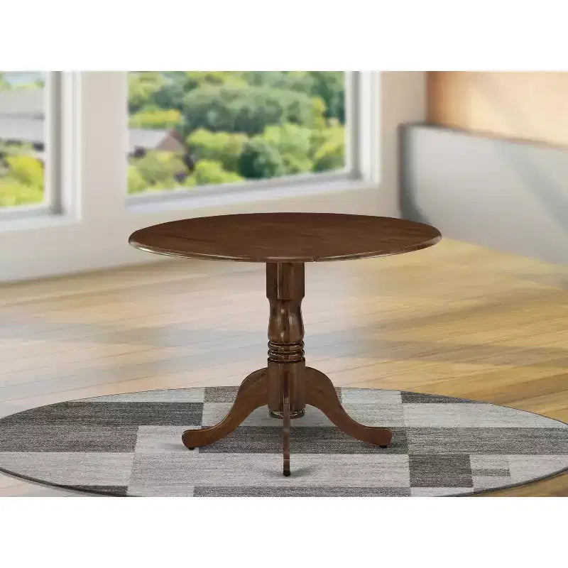 Table de salle à manger à rabats Noir / Naturel / Noyer – Jusqu'à 4 places assises
