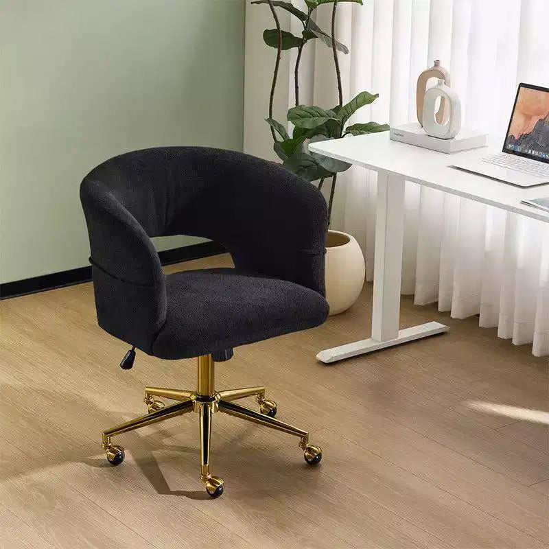 Chaise pivotante Velours Dossier Anneau – Beige / Noir / Vert / Kaki / Vert menthe / Blanc pur, Siège unique