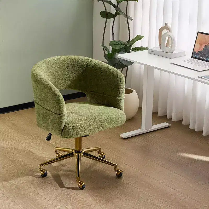 Chaise pivotante Velours Dossier Anneau – Beige / Noir / Vert / Kaki / Vert menthe / Blanc pur, Siège unique