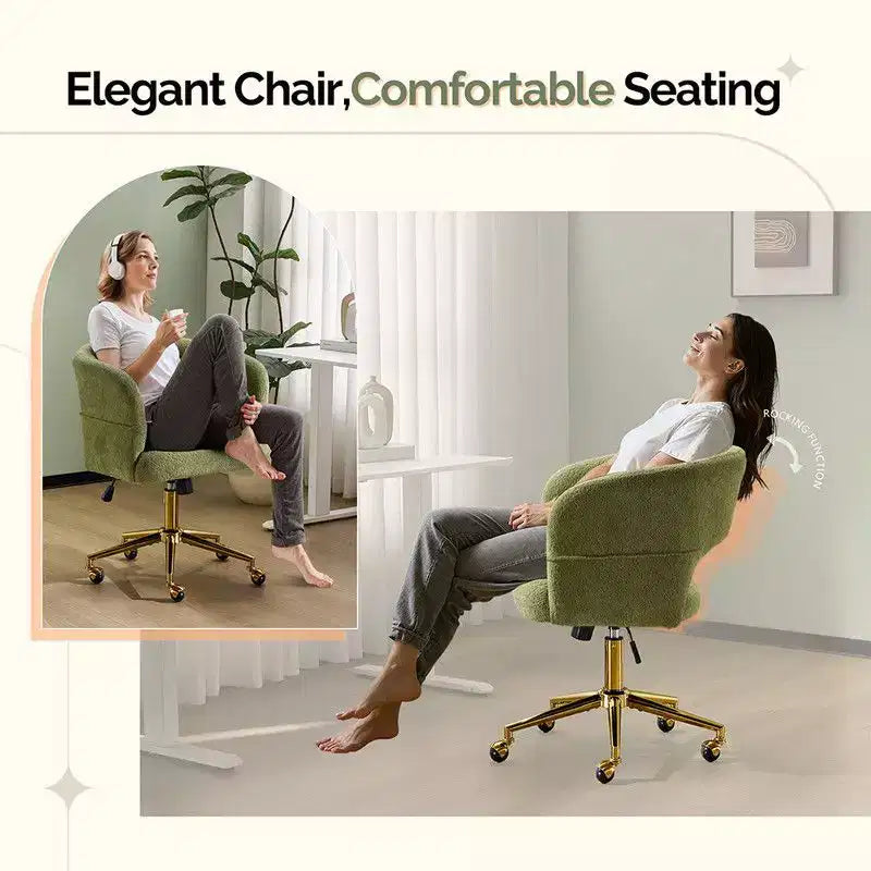 Chaise pivotante Velours Dossier Anneau – Beige / Noir / Vert / Kaki / Vert menthe / Blanc pur, Siège unique