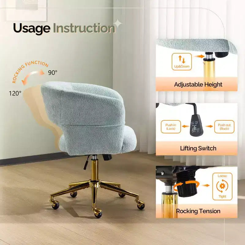 Chaise pivotante Velours Dossier Anneau – Beige / Noir / Vert / Kaki / Vert menthe / Blanc pur, Siège unique