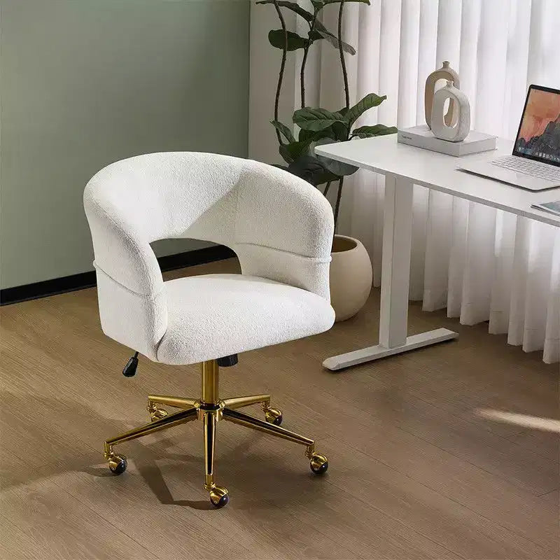 Chaise pivotante Velours Dossier Anneau – Beige / Noir / Vert / Kaki / Vert menthe / Blanc pur, Siège unique